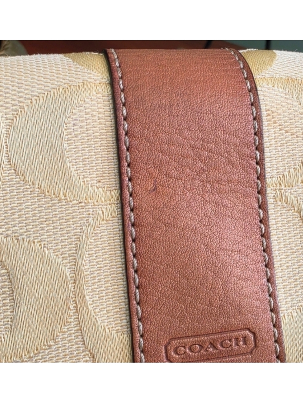 Coach Hampton Signature Wallet Yellow Tan Jacquard Leather Wallet Y2K - Picture 15 of 16